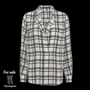 Marissa Webb Silk Plaid Button Up Top Shirt Blouse Intermix sz S